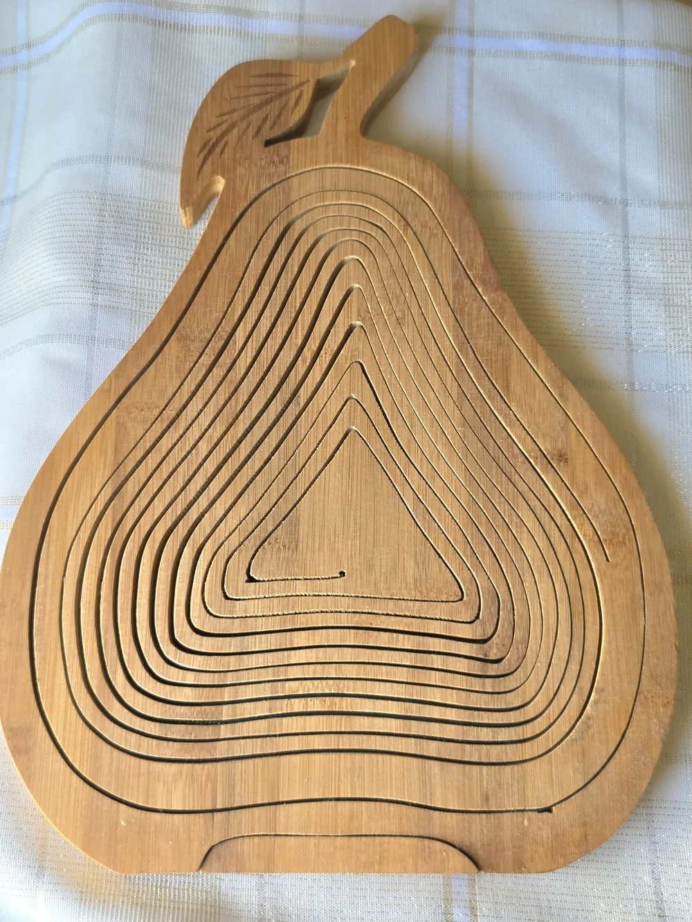 vintage wooden pear-shaped collapsible fruit basket
